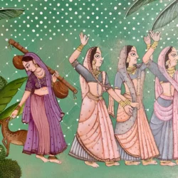 The Flutes Call – painting by Mithali Shetty